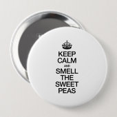 BEHALT CALM UND SMELLE DIE PLATTERBSEN BUTTON (Vorne & Hinten)