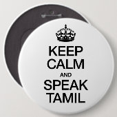 Behalt Calm und Speak Tamil Button (Vorne & Hinten)