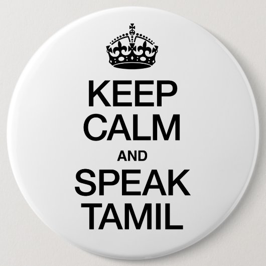 Behalt Calm und Speak Tamil Button (Vorderseite)