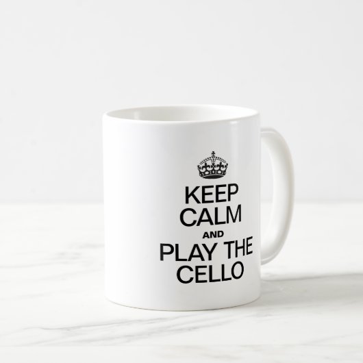 BEHALT CALM UND SPIELE DAS CELLO KAFFEETASSE (VorderseiteRechts)