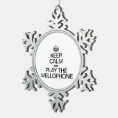 BEHALT CALM UND SPIELE DAS MELLOFON SCHNEEFLOCKEN Zinn-Ornament (Rechts)