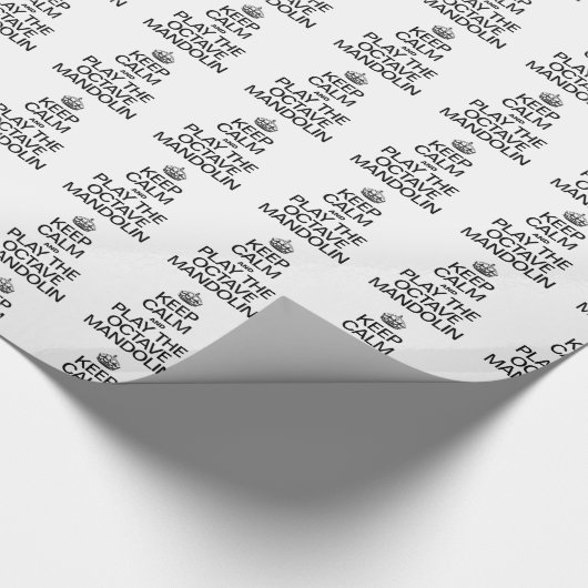 BEHALT CALM UND SPIELE DAS OCTAVE MANDOLIN GESCHENKPAPIER (Ecke)