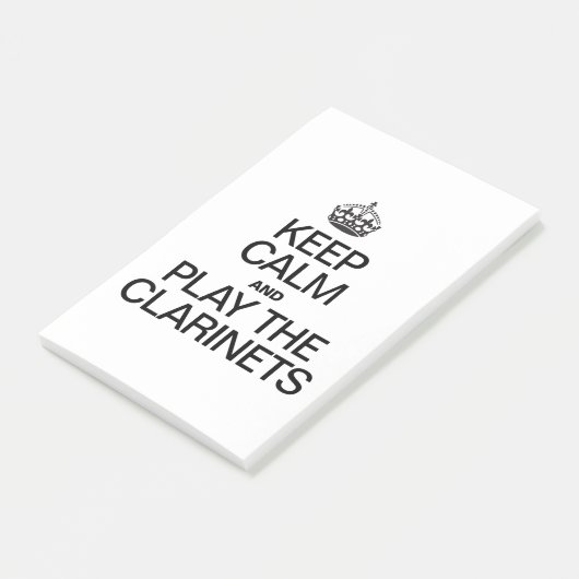 BEHALT CALM UND SPIELE DIE CLARINETS POST-IT KLEBEZETTEL (angewinkelt)