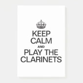 BEHALT CALM UND SPIELE DIE CLARINETS POST-IT KLEBEZETTEL (Vorderseite)