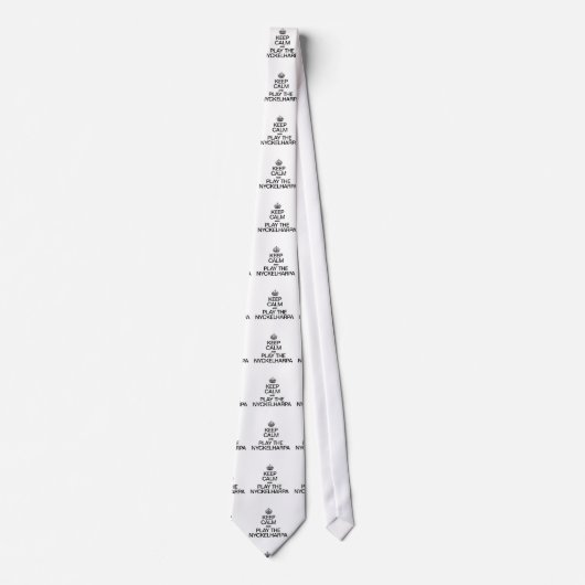 BEHALT CALM UND SPIELE DIE NYCKELHARPA KRAWATTE (Vorderseite)