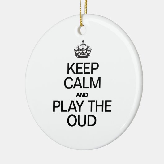 BEHALT CALM UND SPIELE DIE OUD KERAMIKORNAMENT (Links)