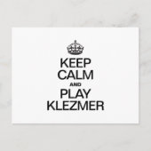 BEHALT CALM UND SPIELE KLEZMER POSTKARTE (Vorderseite)