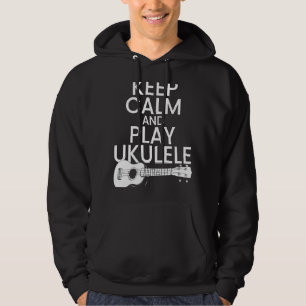 Behalt Calm und spiele Ukulele Music Pub Hoodie