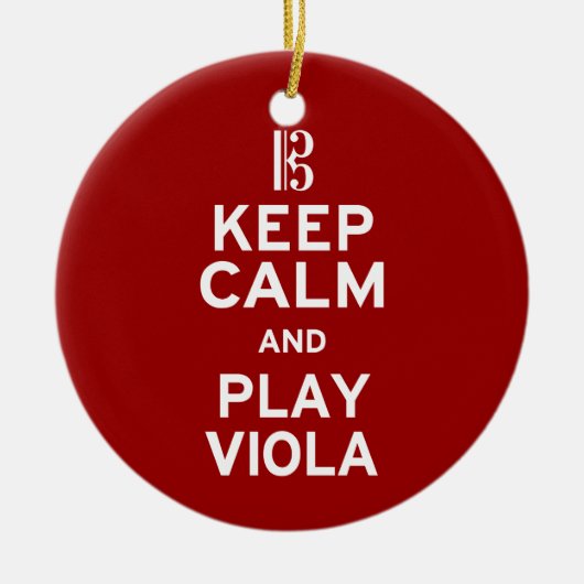 Behalt Calm und spiele Viola Keramik Ornament (Vorne)