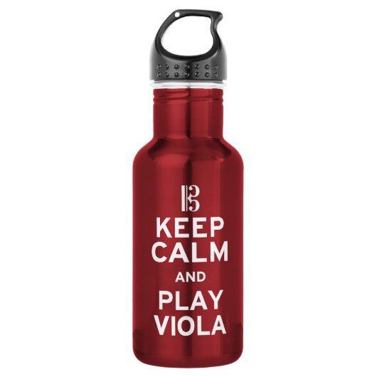 Behalt Calm und spiele Viola Trinkflasche (Vorderseite)