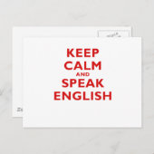 Behalt Calm und spreche Englisch Postkarte (Vorne/Hinten)