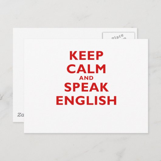 Behalt Calm und spreche Englisch Postkarte (Vorne/Hinten)