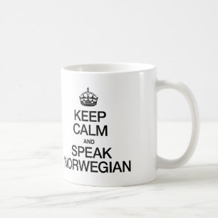 BEHALT CALM UND SPRECHEN NORWEGIEN KAFFEETASSE