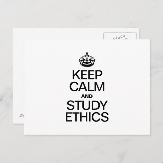 BEHALT CALM UND STUDIENETHIK POSTKARTE (Vorne/Hinten)