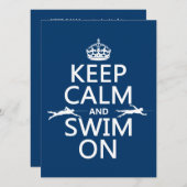 Behalt Calm und Swim On (in beliebiger Farbe) Einladung (Vorne/Hinten)
