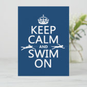 Behalt Calm und Swim On (in beliebiger Farbe) Einladung (Stehend Vorderseite)