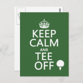 Behalt Calm und T-Shirt Off - Golfgeschenke, alle  Postkarte (Vorne/Hinten)