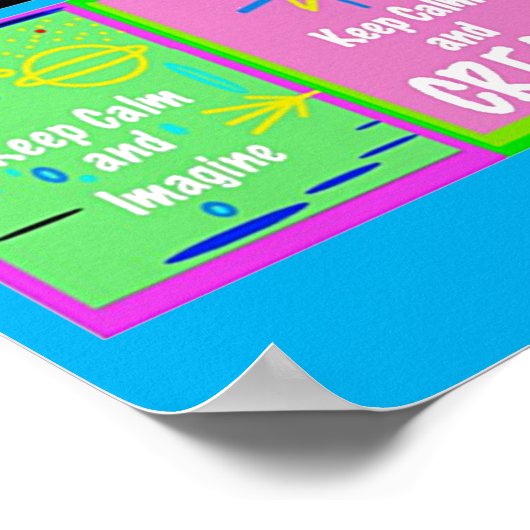 Behalt Calm und Teach Art Poster (Ecke)