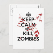 Behalt Calm und töte Zombies Postkarte (Vorne/Hinten)