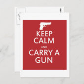 Behalt Calm und trage eine Waffe Postkarte (Vorne/Hinten)