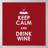 Behalt Calm und trinken Weintrauben Alkohol sozial Poster (Vorne)
