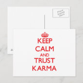 Behalt Calm und TRUST Karma Postkarte (Vorne/Hinten)