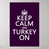 Behalt Calm und Turkey On (Weihnachten) Poster (Vorne)