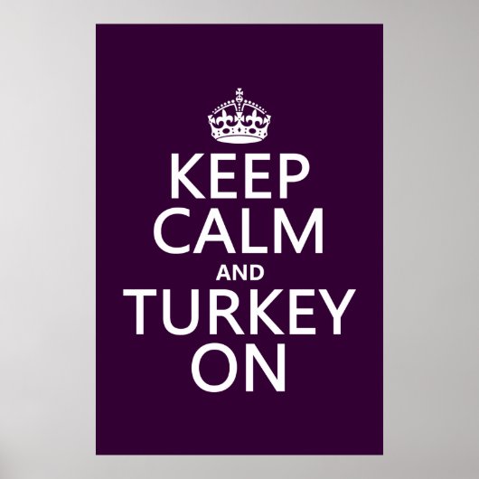 Behalt Calm und Turkey On (Weihnachten) Poster (Vorne)