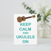 Behalt Calm und Ukulele Auf einzigartigem Hawaii s Postkarte (Stehend Vorderseite)