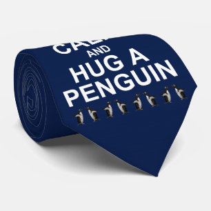 Behalt Calm und Umarmung einer Penguin-Krawatte (M Krawatte