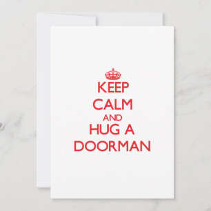 Behalt Calm und Umarmung eines Doorman