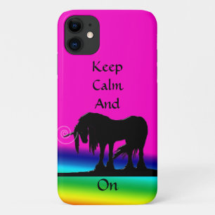 Behalt Calm und Unicorn On (Regenbogen) Case-Mate iPhone Hülle