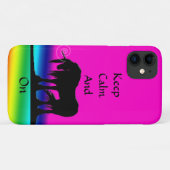 Behalt Calm und Unicorn On (Regenbogen) Case-Mate iPhone Hülle (Rückseite (Horizontal))