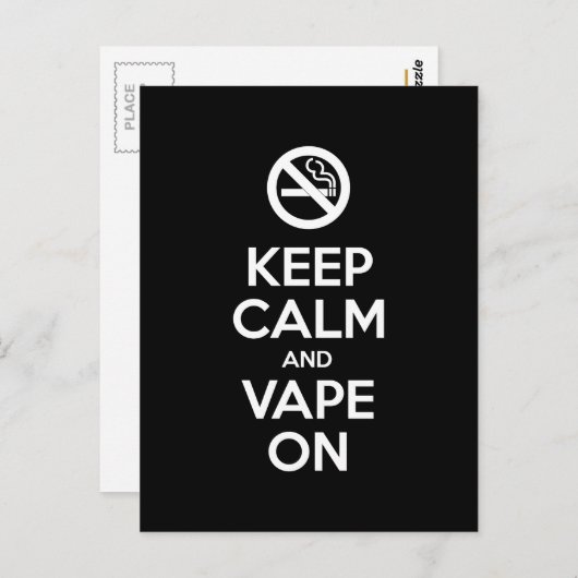 Behalt Calm und Vape On ~ Selbst Motivierend Postkarte (Vorne/Hinten)