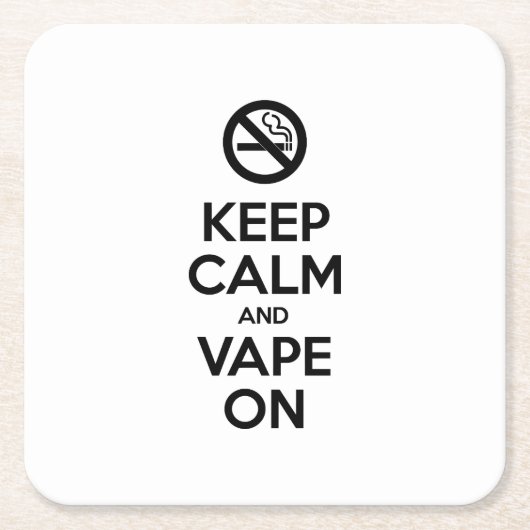 Behalt Calm und Vape On ~ Selbst Motivierend Rechteckiger Pappuntersetzer (Vorderseite)