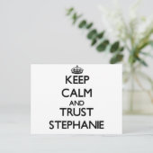 Behalt Calm und vertraue Stephanie Postkarte (Stehend Vorderseite)