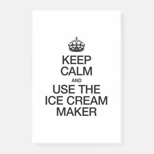 BEHALT CALM UND VERWENDE DEN EISKREAMAKER POST-IT KLEBEZETTEL (Vorderseite)