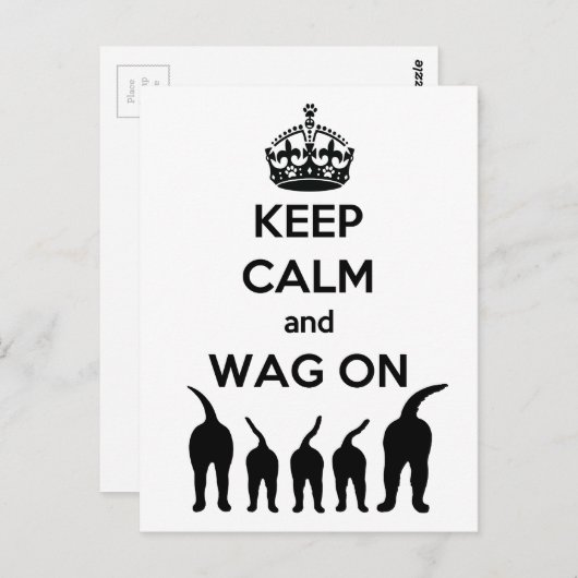 BEHALT CALM und WAG ON Postkarte (Vorne/Hinten)