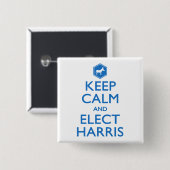 Behalt Calm und wählt Harris für Kamala 2024 Button (Vorne & Hinten)