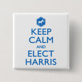 Behalt Calm und wählt Harris für Kamala 2024 Button (Vorderseite)