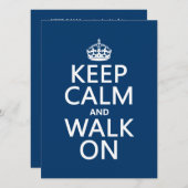 Behalt Calm und Walk On (beliebige Hintergrundfarb Einladung (Vorne/Hinten)