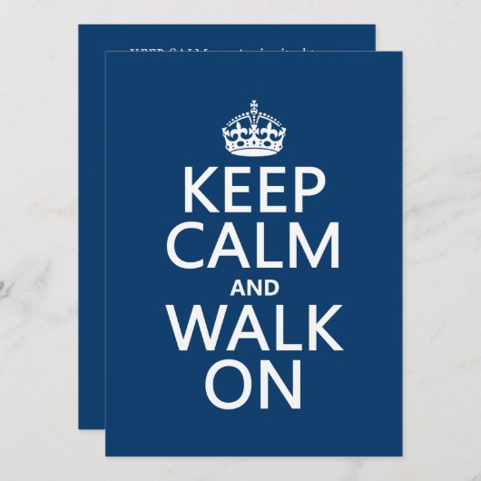 Behalt Calm und Walk On (beliebige Hintergrundfarb Einladung (Vorne/Hinten)