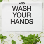 BEHALT CALM UND WASCHE DEINE HÄNDE GESCHIRRTUCH (Gefaltet)