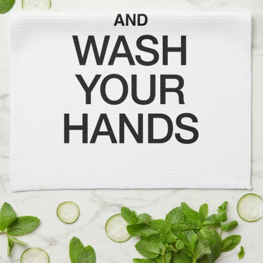 BEHALT CALM UND WASCHE DEINE HÄNDE GESCHIRRTUCH (Gefaltet)