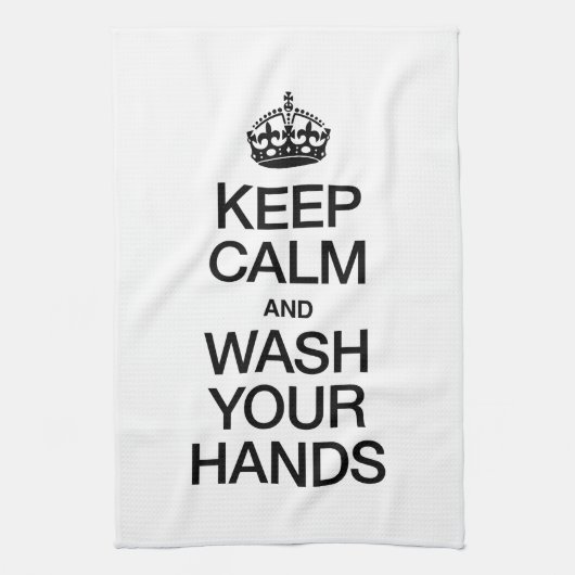 BEHALT CALM UND WASCHE DEINE HÄNDE GESCHIRRTUCH (Vertikal)