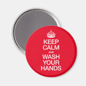 BEHALT CALM UND WASCHE DEINE HÄNDE MAGNET (Vorderseite/Rückseite)