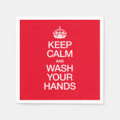 BEHALT CALM UND WASCHE DEINE HÄNDE SERVIETTE (Vorderseite)