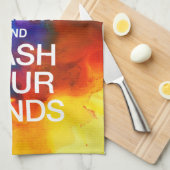 BEHALT CALM UND WASCHE DEINE HÄNDE | WATERCOLOR GESCHIRRTUCH (Viertel Falte)