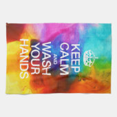 BEHALT CALM UND WASCHE DEINE HÄNDE | WATERCOLOR GESCHIRRTUCH (Horizontal)