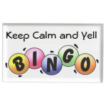 Behalt Calm und Yell Bingo Ticket Inhaber